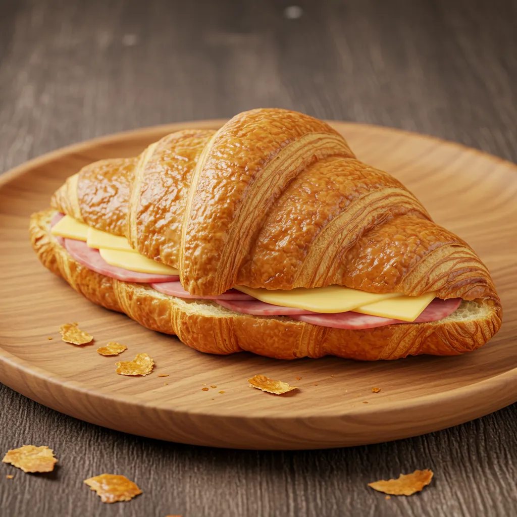 Baked Ham and Cheese Croissants - secondary view